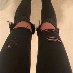 Hollister ripped skinny jeans